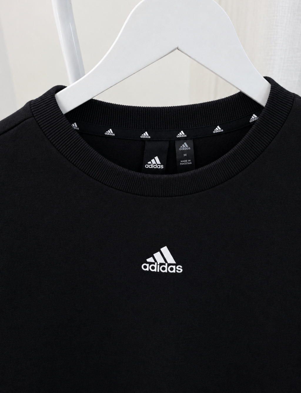 Adidas black three stripe sweatshirt