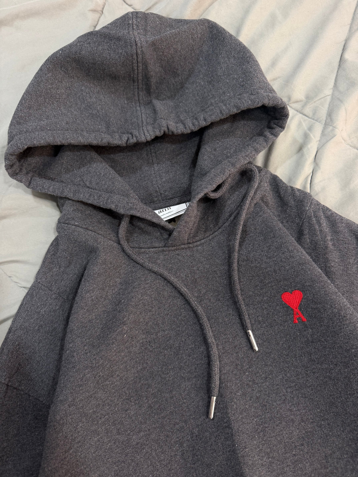 Ami grey heavyweight hoodie