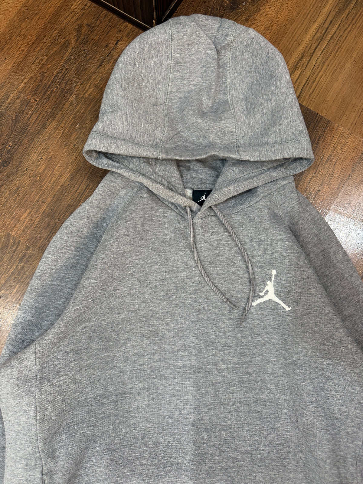 Jordan grey embroidered logo hoodie