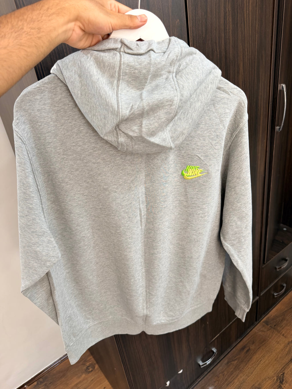 Nike grey multi logo hoodie