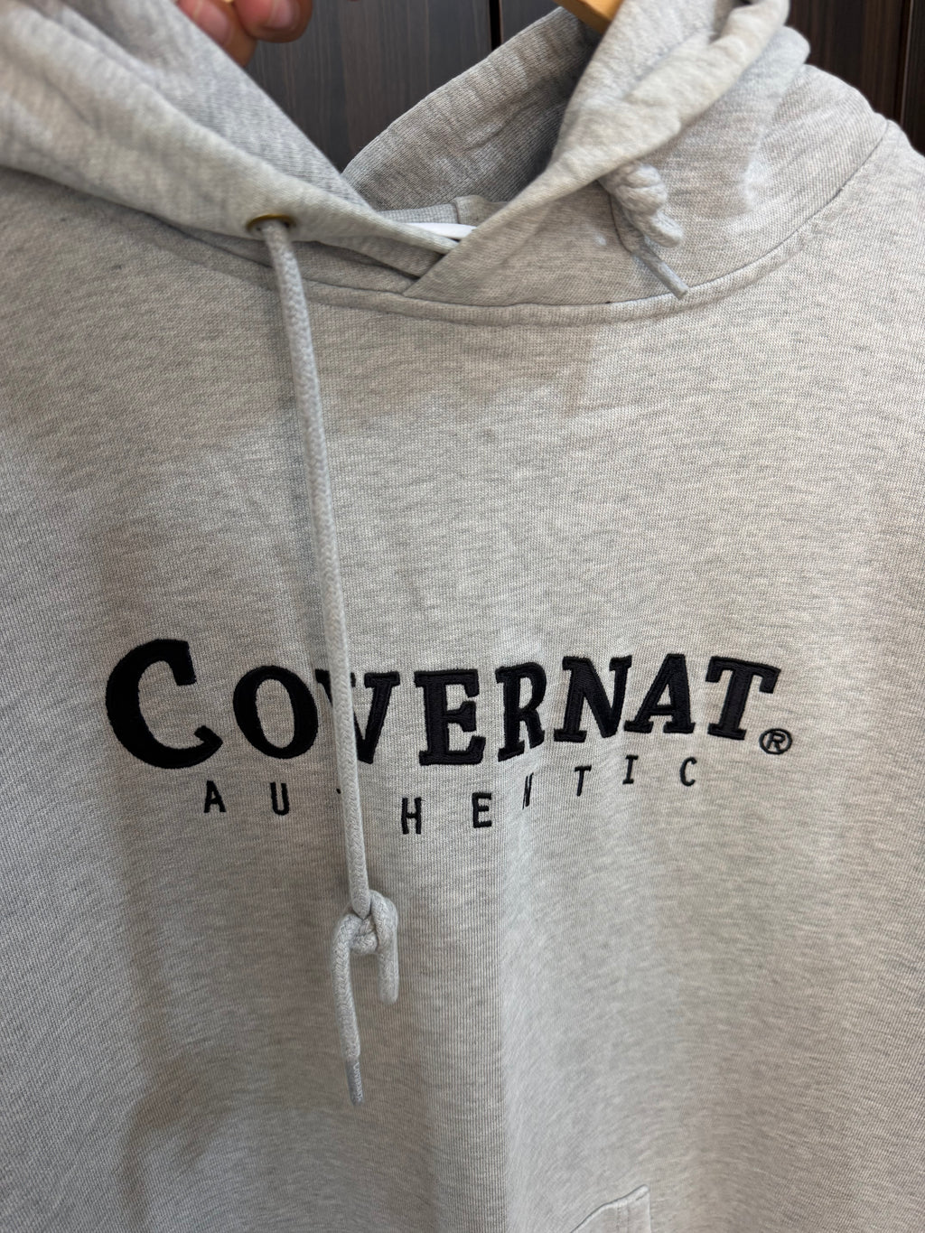 Covernat grey embroidered hoodie