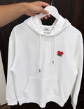 Cdg play white hoodie
