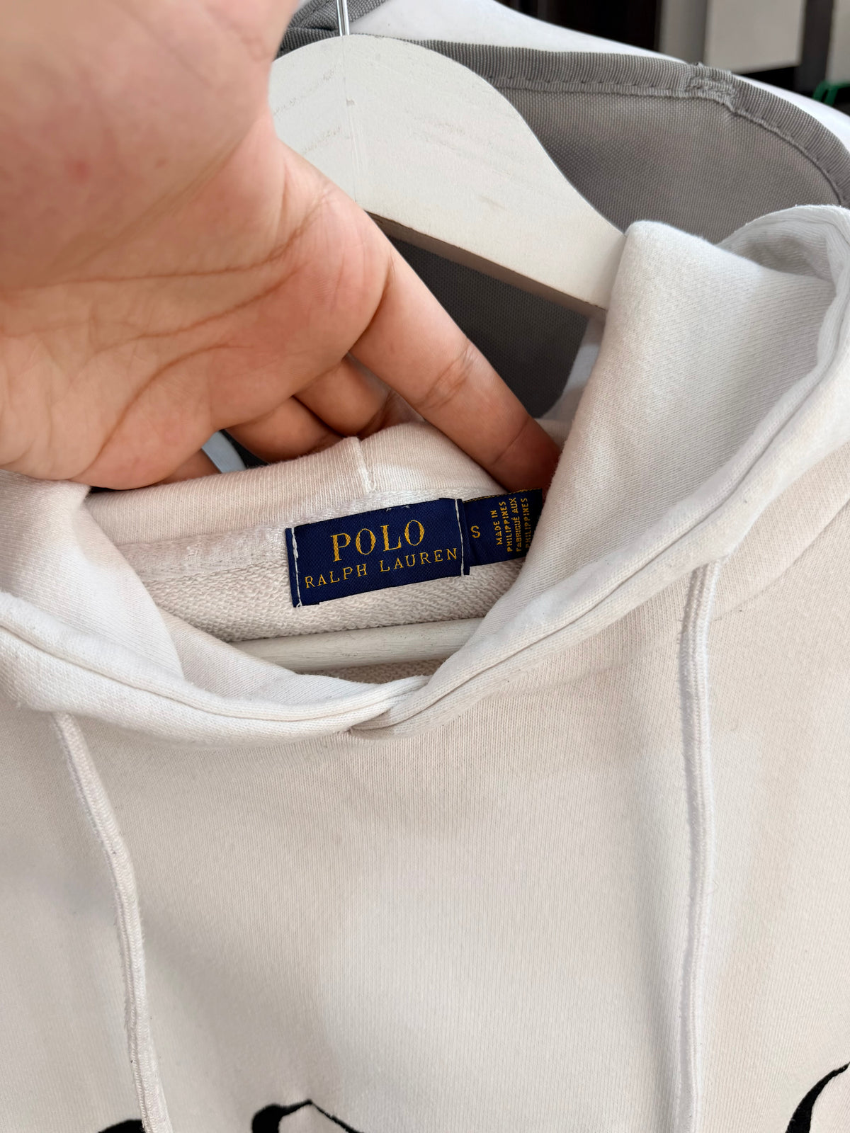 Ralph lauren white embroidered hoodie