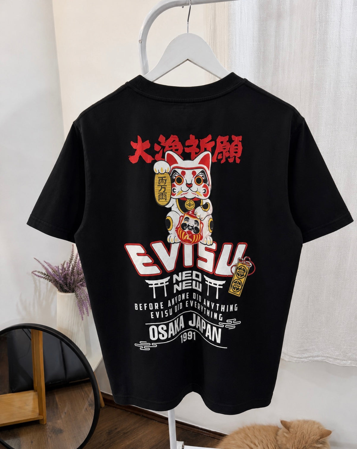 Evisu black graphic tee