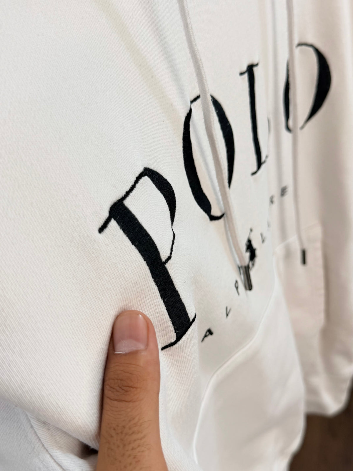 Ralph lauren white embroidered hoodie