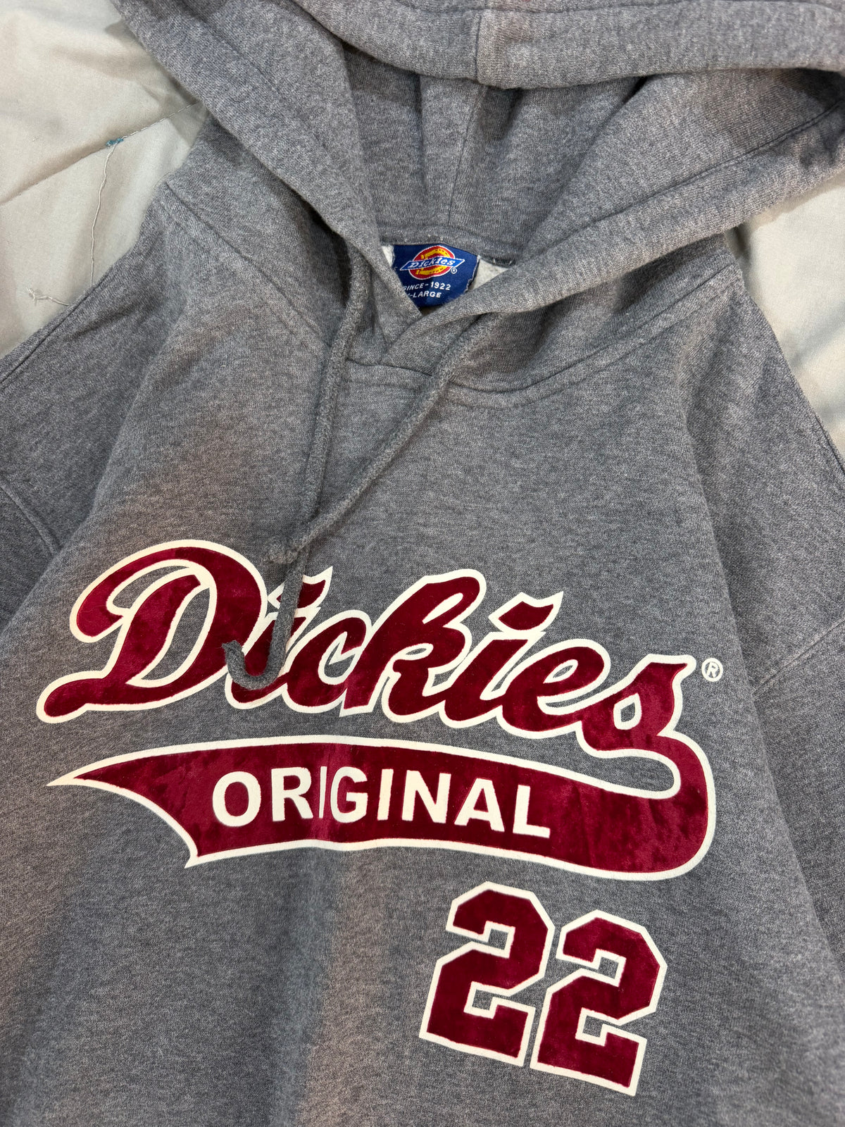Dickies grey velvet logo hoodie