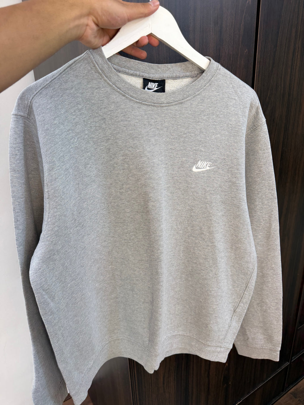 Nike grey embroidered logo sweatshirt