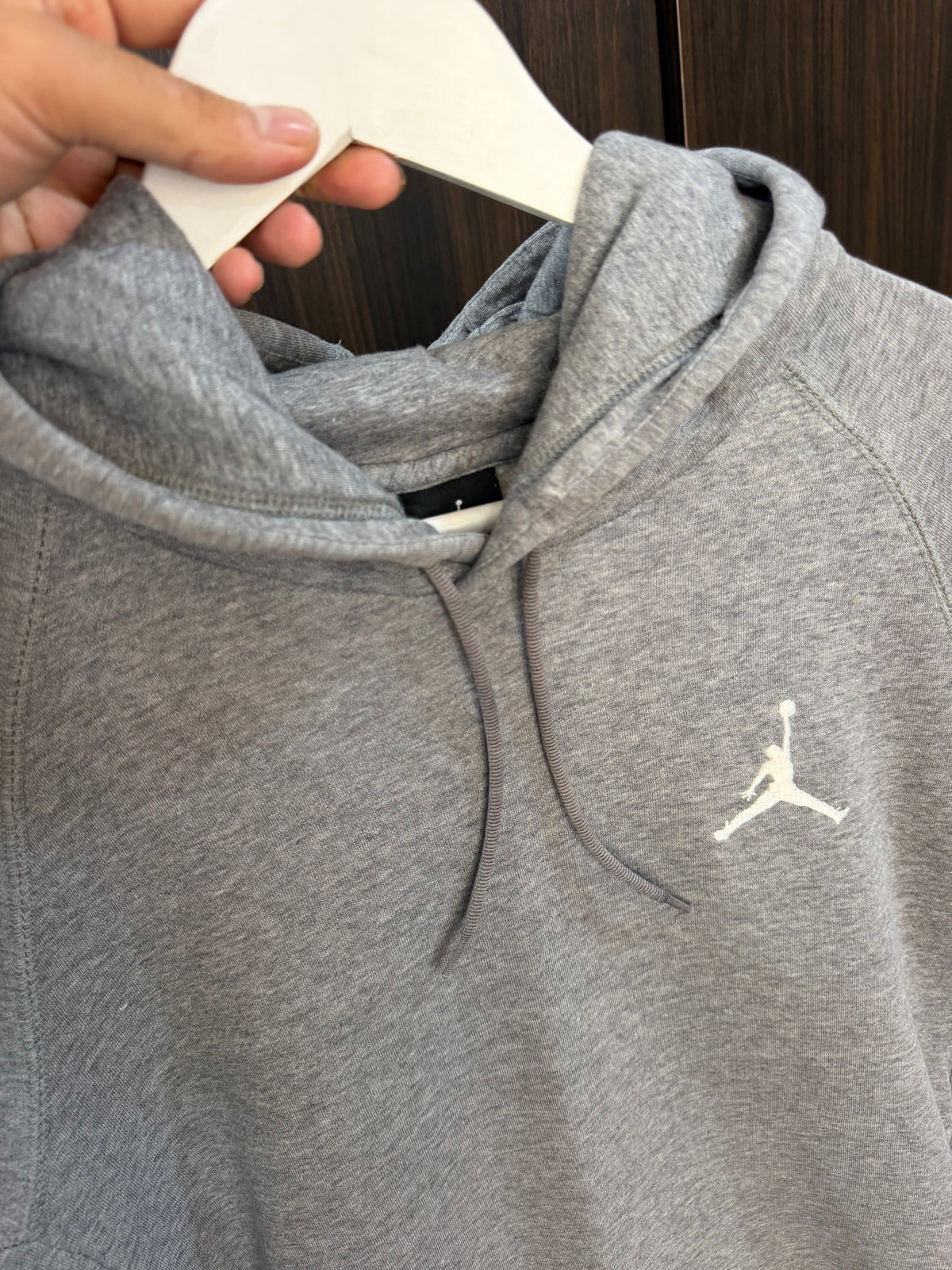 Jordan grey embroidered logo hoodie
