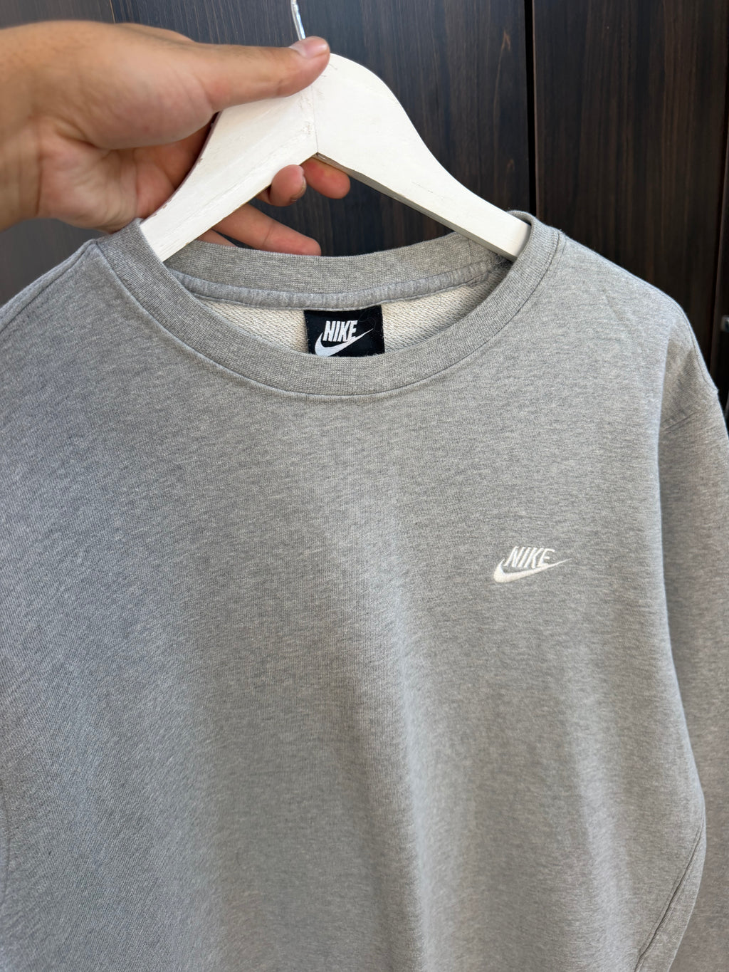 Nike grey embroidered logo sweatshirt