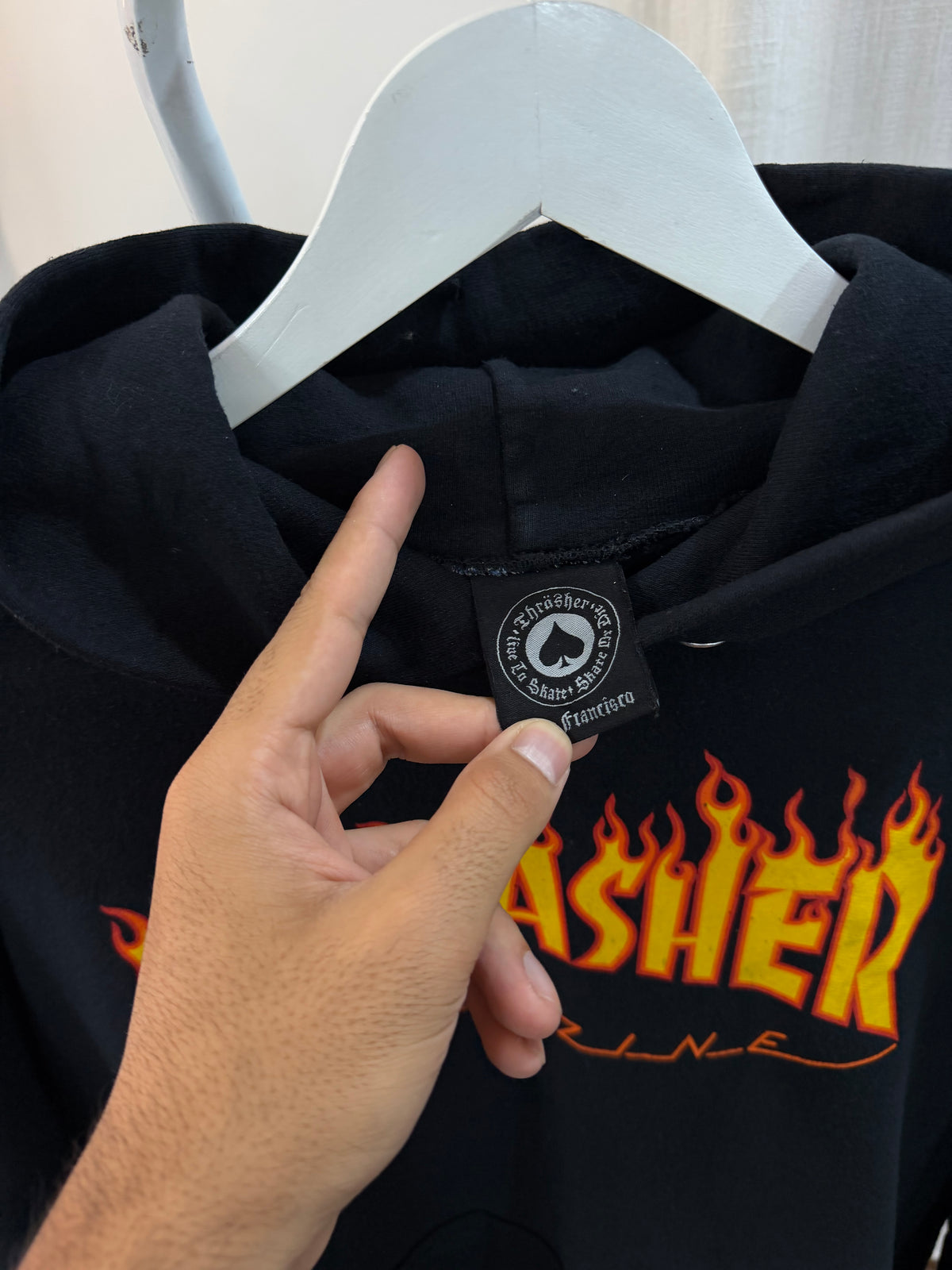 Thrasher black flame hoodie