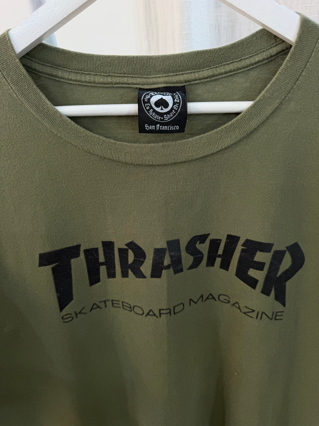 Thrasher green skateboard tee
