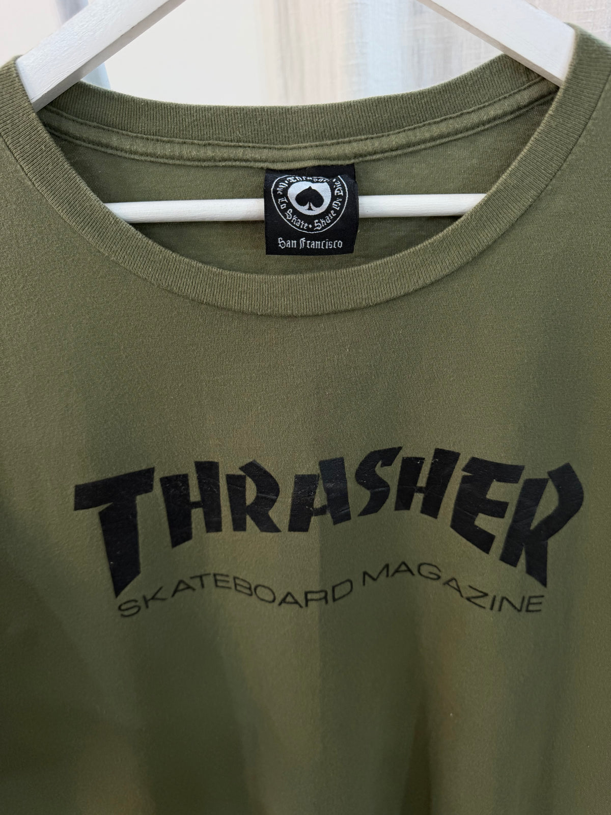 Thrasher green skateboard tee