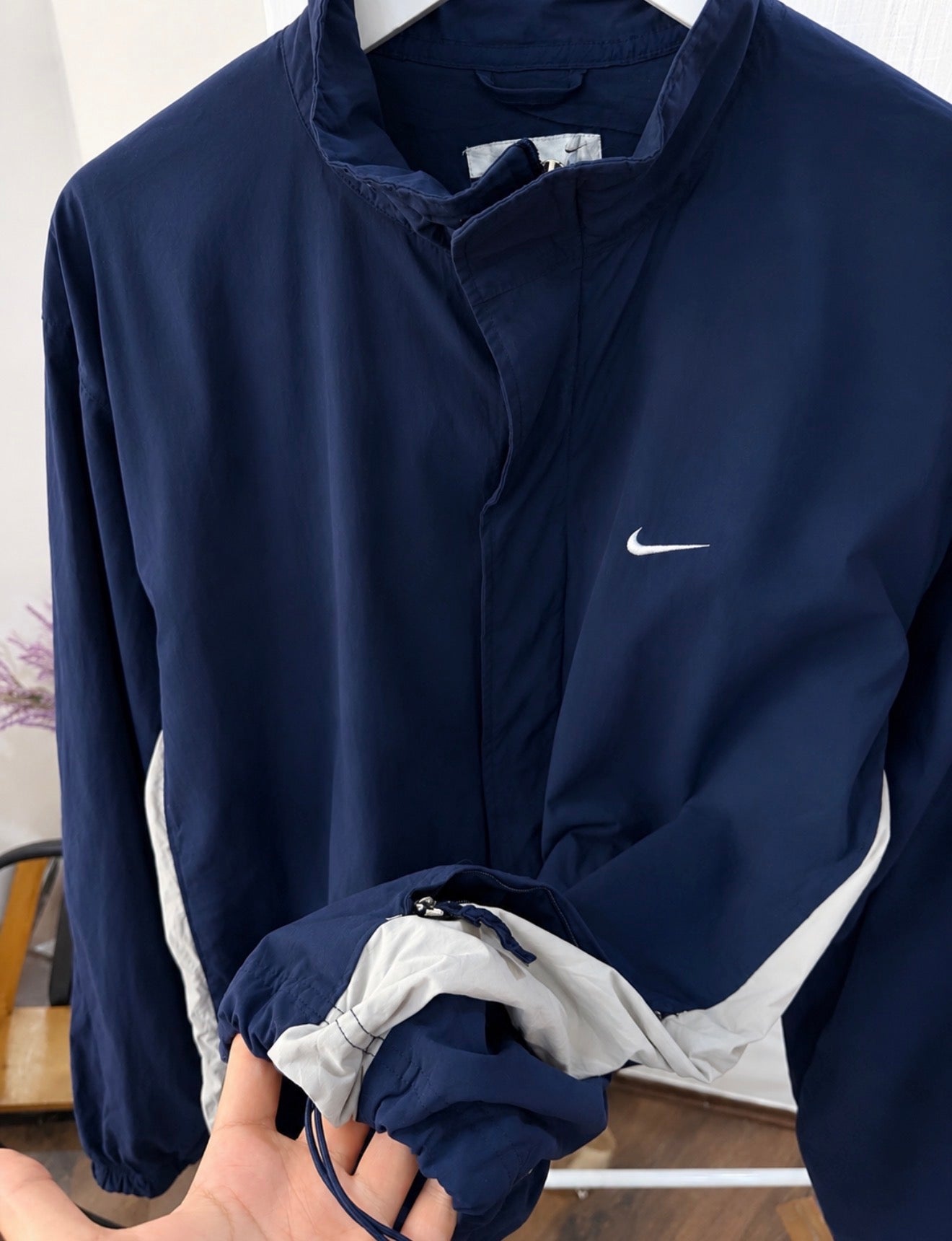 Nike blue swoosh windbreaker