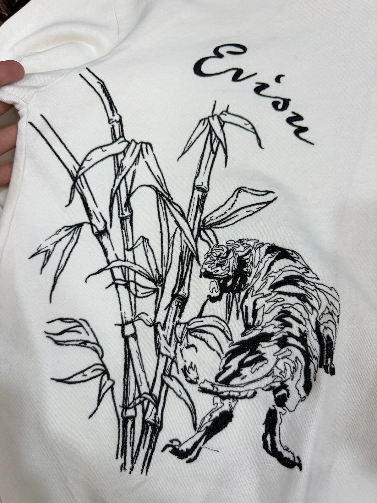 Evisu white embroidered sweatshirt