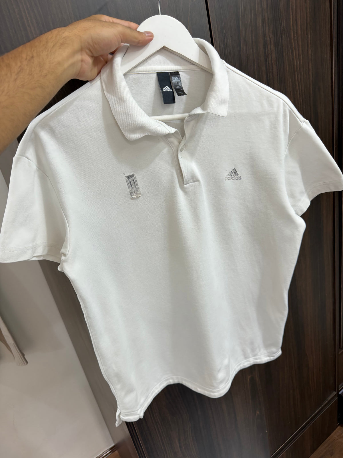 Adidas white polo tee